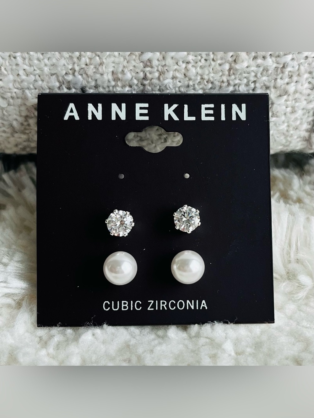 Anne Klein 2-Pc. Set Crystal and Imitation Pearl Stud Earrings